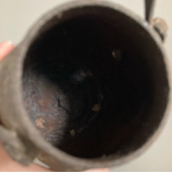 Antique cast iron tea kettle pot cottagecore farmhouse primitive decor - Picture 10 of 12